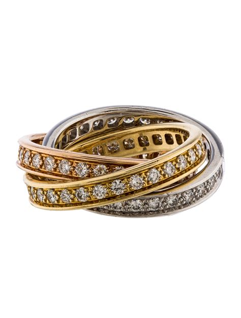 cartier trinity ring mens|cartier rolling ring with diamonds.